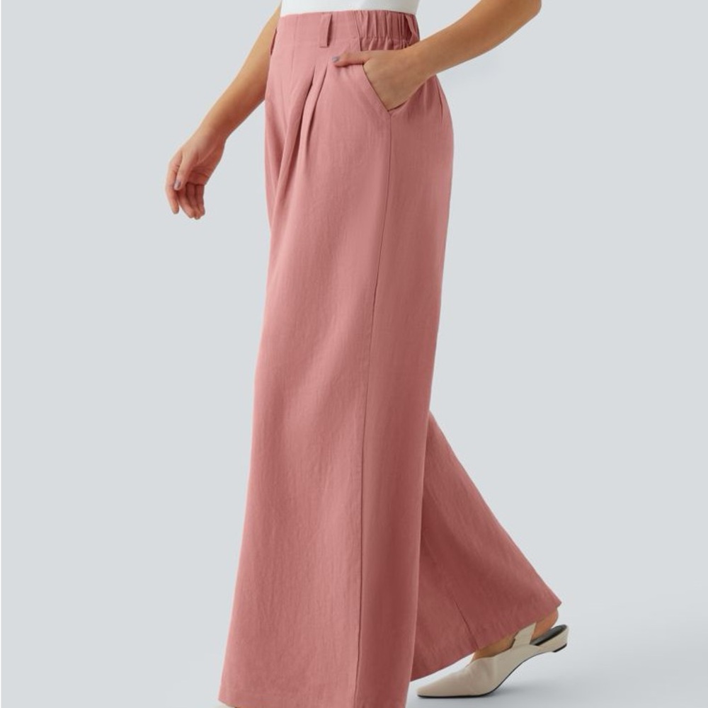 Elegant Pink Women's Wide-Leg Trousers